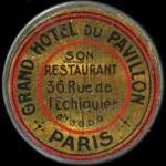 Timbre-monnaie Grand Hôtel du Pavillon type 1 - 30 centimes rouge sur fond doré - avers