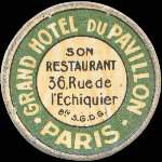 Timbre-monnaie Grand Hôtel du Pavillon type 2 - 5 centimes vert sur fond rouge - avers