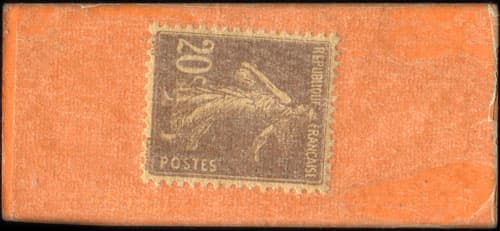 Timbre-monnaie Grands Magasins D�michelis � Toulon - 20 centimes lilas-brun sur carton orange - dos