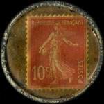 Timbre-monnaie Grison Cr�me - 10 centimes rouge sur fond dor� - revers