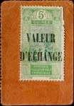 Timbre-monnaie Guinée - Afrique Occidentale Française - 5 centimes vert sur carton orange - revers