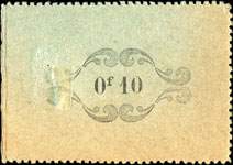 Timbre-monnaie Guinée - Afrique Occidentale Française - 10 centimes orange sur carton vert - avers