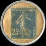 Timbre-monnaie Idéale Publicité - le FYP - 39, Avenue d'Eylau - Paris - 25 centimes bleu sur fond blanc - revers