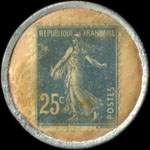 Timbre-monnaie Id�ale Publicit� - le FYP - 39, Avenue d'Eylau - Paris - 25 centimes bleu sur fond blanc - revers