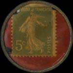 Timbre-monnaie Inoui-Tailleur - 17.Rue Pt Wilson. - St-Etienne - 5 centimes vert sur fond rouge - revers
