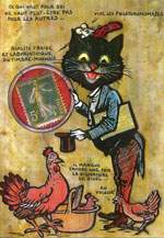 Exemple 1 de carte postale sign�e Jacques Lardie dit Jihel utilisant le timbre-monnaie comme illustration