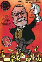 Exemple 1023 de carte postale sign�e Jacques Lardie dit Jihel ou JL utilisant le timbre-monnaie Cordonnerie du Chat Noir comme illustration
