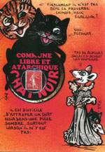 Exemple 1070 de carte postale sign�e Jacques Lardie dit Jihel ou JL utilisant le timbre-monnaie Cordonnerie du Chat Noir comme illustration