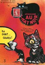 Exemple 1071 de carte postale sign�e Jacques Lardie dit Jihel ou JL utilisant le timbre-monnaie Cordonnerie du Chat Noir comme illustration