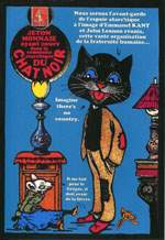 Exemple 1226 de carte postale sign�e Jacques Lardie dit Jihel ou JL utilisant le timbre-monnaie Cordonnerie du Chat Noir comme illustration