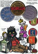 Exemple 129 de carte postale sign�e Jacques Lardie dit Jihel utilisant le timbre-monnaie comme illustration