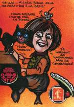 Exemple 1344 de carte postale sign�e Jacques Lardie dit Jihel ou JL utilisant le timbre-monnaie Cordonnerie du Chat Noir comme illustration
