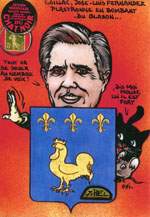 Exemple 1345 de carte postale sign�e Jacques Lardie dit Jihel ou JL utilisant le timbre-monnaie Cordonnerie du Chat Noir comme illustration