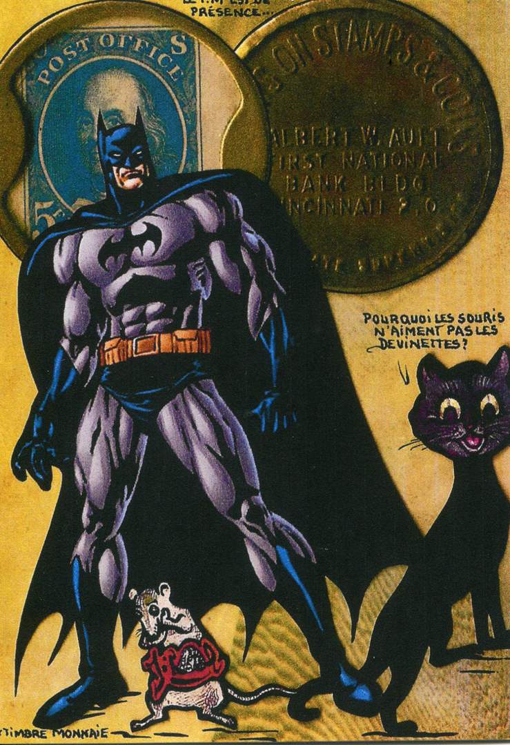 Exemple 149 de carte postale sign�e Jacques Lardie dit Jihel utilisant le timbre-monnaie Albert W.Ault comme illustration