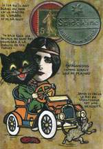 Exemple 15 de carte postale sign�e Jacques Lardie dit Jihel utilisant le timbre-monnaie comme illustration