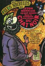 Exemple 1530 de carte postale sign�e Jacques Lardie dit Jihel ou JL utilisant le timbre-monnaie Cordonnerie du Chat Noir comme illustration