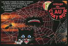Exemple 1548 de carte postale sign�e Jacques Lardie dit Jihel ou JL utilisant le timbre-monnaie Cordonnerie du Chat Noir comme illustration