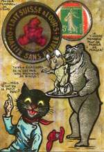 Exemple 17 de carte postale sign�e Jacques Lardie dit Jihel utilisant le timbre-monnaie comme illustration
