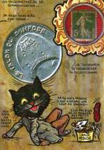Exemple 18 de carte postale sign�e Jacques Lardie dit Jihel utilisant le timbre-monnaie comme illustration