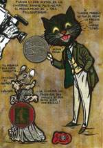Exemple 21 de carte postale sign�e Jacques Lardie dit Jihel utilisant le timbre-monnaie comme illustration