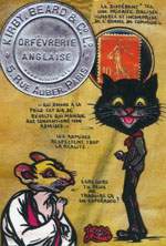 Exemple 219 de carte postale signée Jacques Lardie dit Jihel utilisant le timbre-monnaie Kirby Beard & Co comme illustration