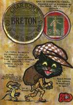 Exemple 24 de carte postale sign�e Jacques Lardie dit Jihel utilisant le timbre-monnaie comme illustration