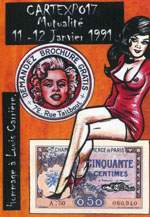 Exemple 280 de carte postale signée Jacques Lardie dit Jihel utilisant le timbre-monnaie comme illustration