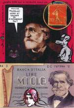 Exemple 305 de carte postale signée Jacques Lardie dit Jihel utilisant le timbre-monnaie comme illustration
