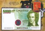 Exemple 309 de carte postale signée Jacques Lardie dit Jihel utilisant le timbre-monnaie comme illustration