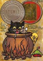 Exemple 43 de carte postale sign�e Jacques Lardie dit Jihel utilisant le timbre-monnaie comme illustration