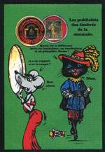 Exemple 454 de carte postale sign�e Jacques Lardie dit Jihel ou JL utilisant le timbre-monnaie Nougat Chabert & Guillot comme illustration