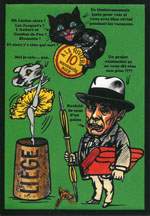 Exemple 562 de carte postale sign�e Jacques Lardie dit Jihel ou JL utilisant le timbre-monnaie A la Riviera - Nouveaut�s - Nice comme illustration