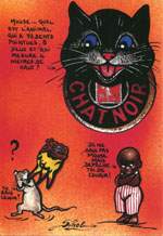 Exemple 786 de carte postale sign�e Jacques Lardie dit Jihel ou JL utilisant le timbre-monnaie Cordonnerie du Chat Noir comme illustration