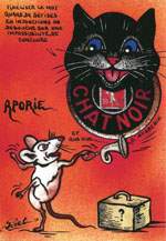 Exemple 801 de carte postale sign�e Jacques Lardie dit Jihel ou JL utilisant le timbre-monnaie Cordonnerie du Chat Noir comme illustration
