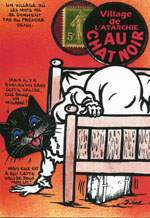 Exemple 815 de carte postale sign�e Jacques Lardie dit Jihel ou JL utilisant le timbre-monnaie Cordonnerie du Chat Noir comme illustration