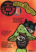 Exemple 837 de carte postale sign�e Jacques Lardie dit Jihel ou JL utilisant le timbre-monnaie Cordonnerie du Chat Noir comme illustration