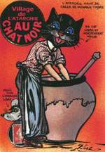 Exemple 853 de carte postale sign�e Jacques Lardie dit Jihel ou JL utilisant le timbre-monnaie Cordonnerie du Chat Noir comme illustration