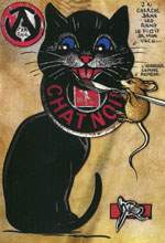 Exemple 855 de carte postale sign�e Jacques Lardie dit Jihel ou JL utilisant le timbre-monnaie Cordonnerie du Chat Noir comme illustration