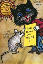 Exemple 857 de carte postale sign�e Jacques Lardie dit Jihel ou JL utilisant le timbre-monnaie A la Riviera - Nouveaut�s - Nice comme illustration