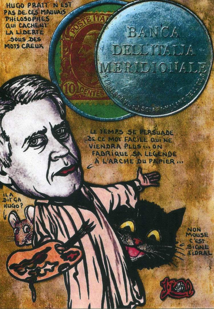 Exemple 93 de carte postale signée Jacques Lardie dit Jihel ou JL utilisant le timbre-monnaie Banca Dell'Italia Meridionale comme illustration