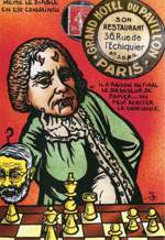Exemple 955 de carte postale sign�e Jacques Lardie dit Jihel ou JL utilisant le timbre-monnaie Grand H�tel du Pavillon comme illustration