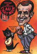 Exemple 976 de carte postale sign�e Jacques Lardie dit Jihel ou JL utilisant le timbre-monnaie Cordonnerie du Chat Noir comme illustration