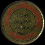 Timbre-monnaie Lacour et Chassériaud - Titres - Bourse - Coupons - Angoulème - 25 centimes bleu sur fond rouge - avers