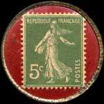 Timbre-monnaie Lait Suisse à l'Ours - 5 centimes vert sur fond rouge - revers