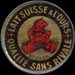 Timbre-monnaie Lait Suisse à l'Ours - 10 centimes rouge sur fond rouge - avers