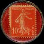 Timbre-monnaie Lait Suisse � l'Ours - 10 centimes rouge sur fond rouge - revers