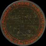 Timbre-monnaie La Ménagère - 5 centimes vert sur fond doré - avers