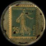 Timbre-monnaie La Ménagère - 25 centimes bleu sur fond doré - revers