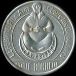 Timbre-monnaie Lefebvre Fils A�n� - 5 centimes vert sur fond rouge - type 2 - avers