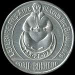 Timbre-monnaie Lefebvre Fils A�n� - 5 centimes vert sur fond rouge - type 1 - avers